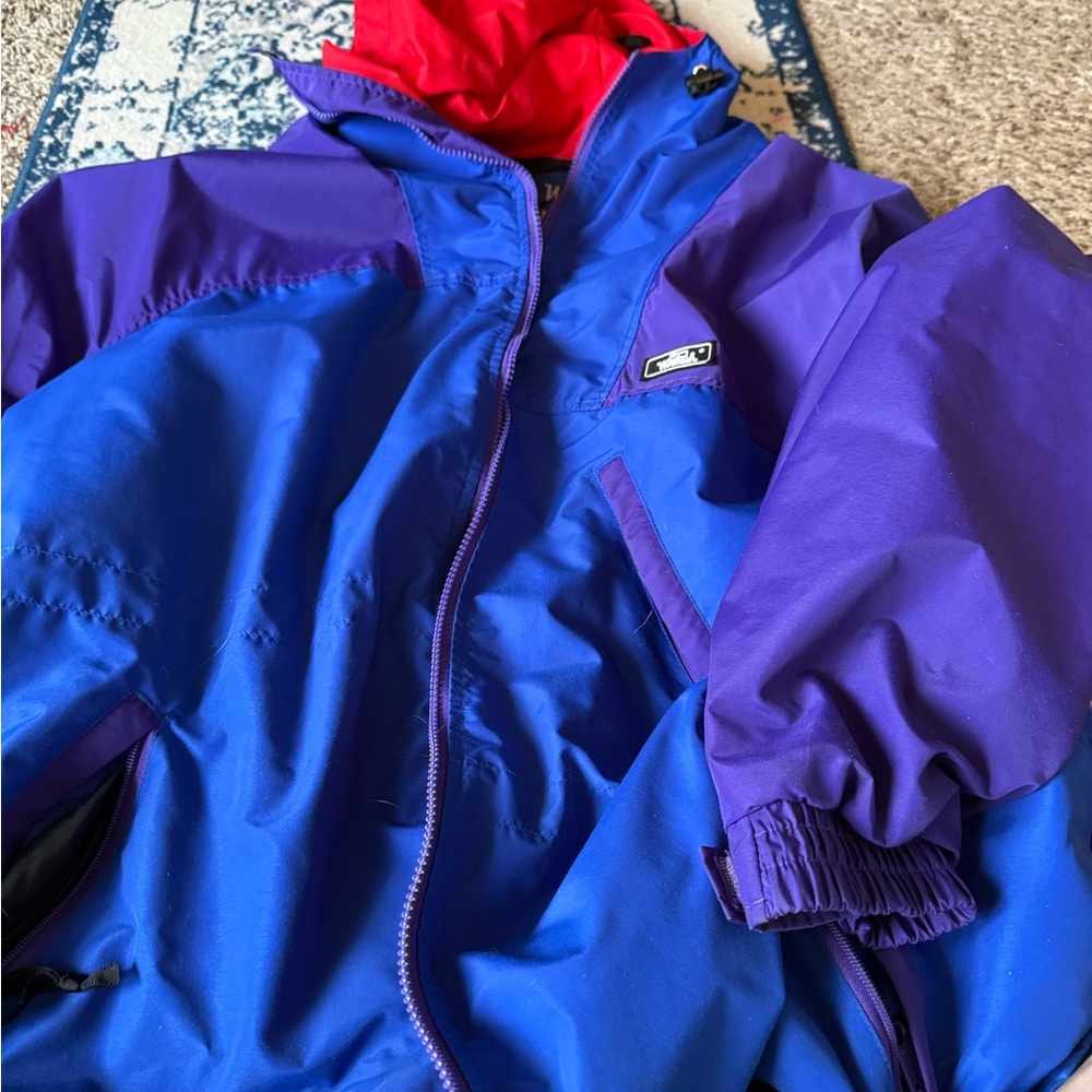 Woolrich Blue and Purple Utility rain Jacket with hood!